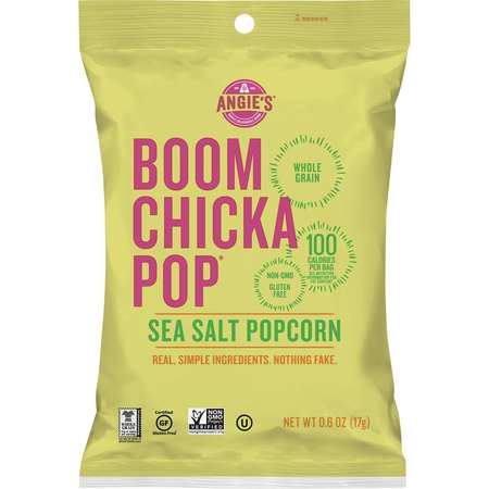 ANGIES BOOMCHICKAPOP Artisan Treats Boomchickapop Kosher Sea Salt Popcorn 0.6 oz., PK24 1878001027